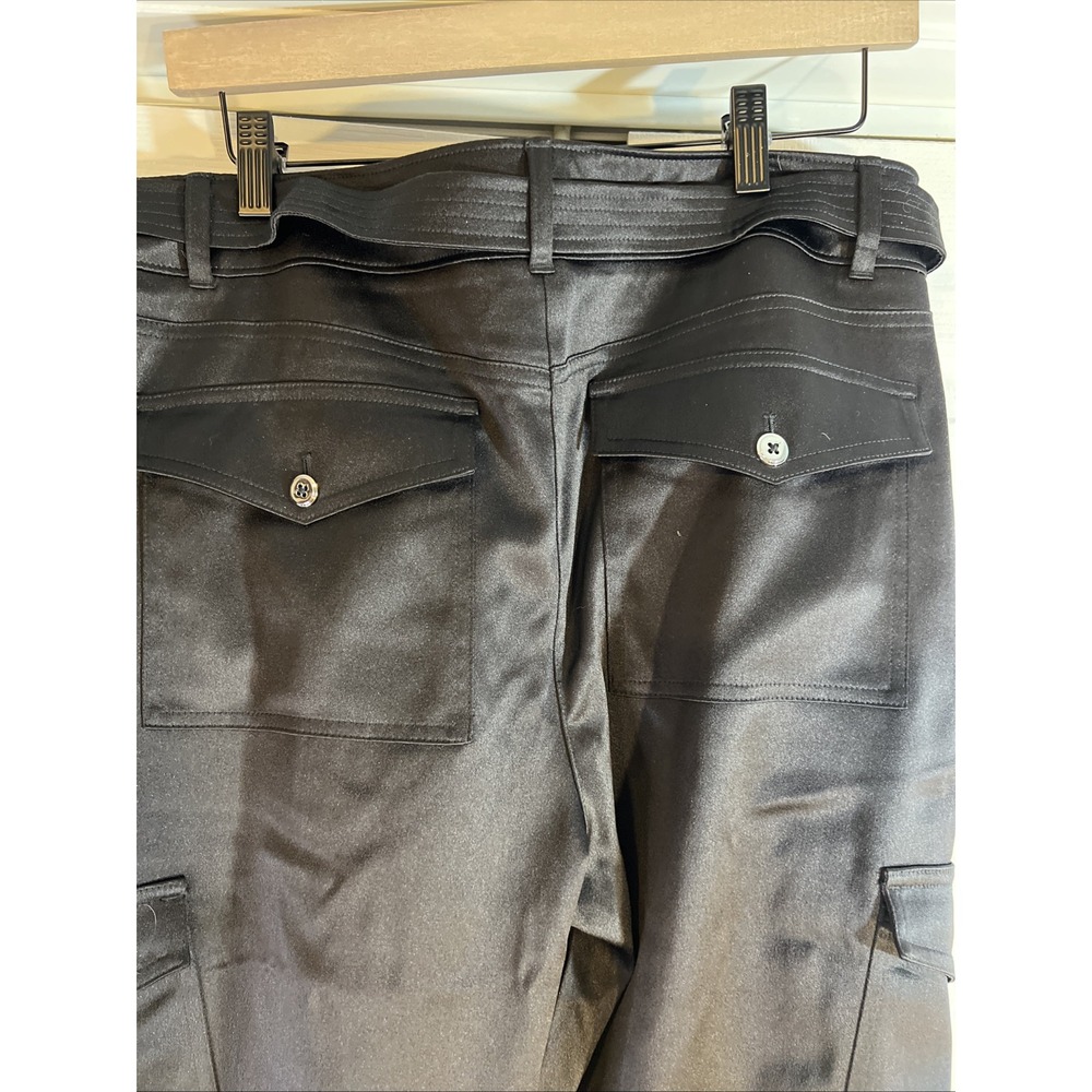 CHICO'S Black Cinch‎ Belted Cargo Pants Size 2 EUC - Picture 8 of 11